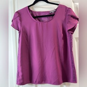 Brixon Ivy Gracia crochet back blouse in purple/fuchsia size M